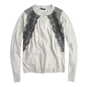 J. Crew Colorblock Lace Panel Sweater
